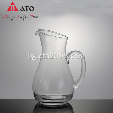 Ръчно изработена стъклена водна стомна чайник стъклена вода кана